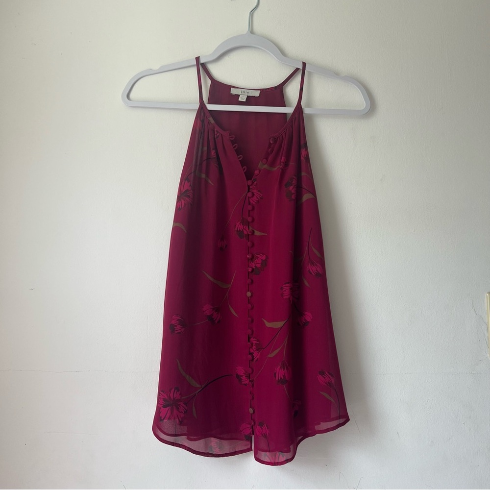 Joie L lined camisole in pink/maroon